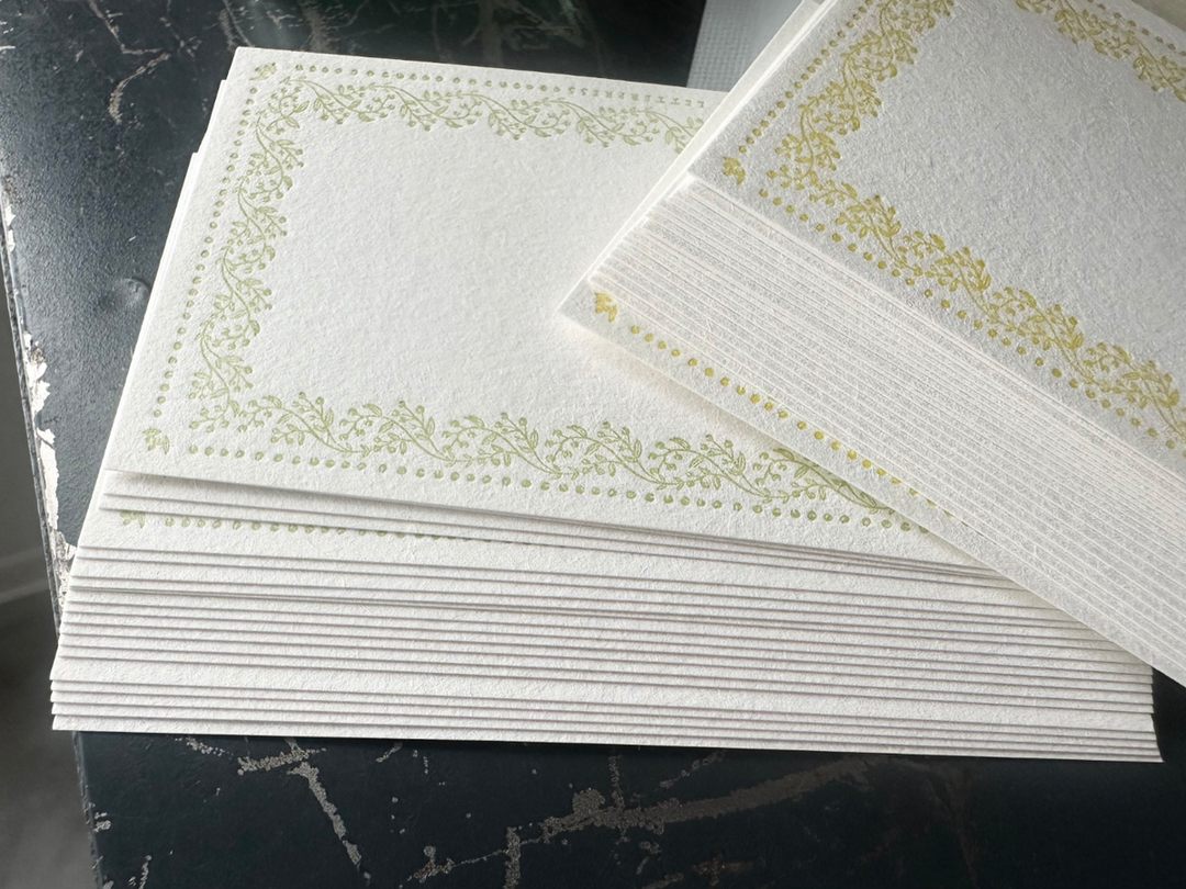 OEDA LETTERPRESS / Limited Edition Memo card 'VINE' Limited color -Mimosa color
