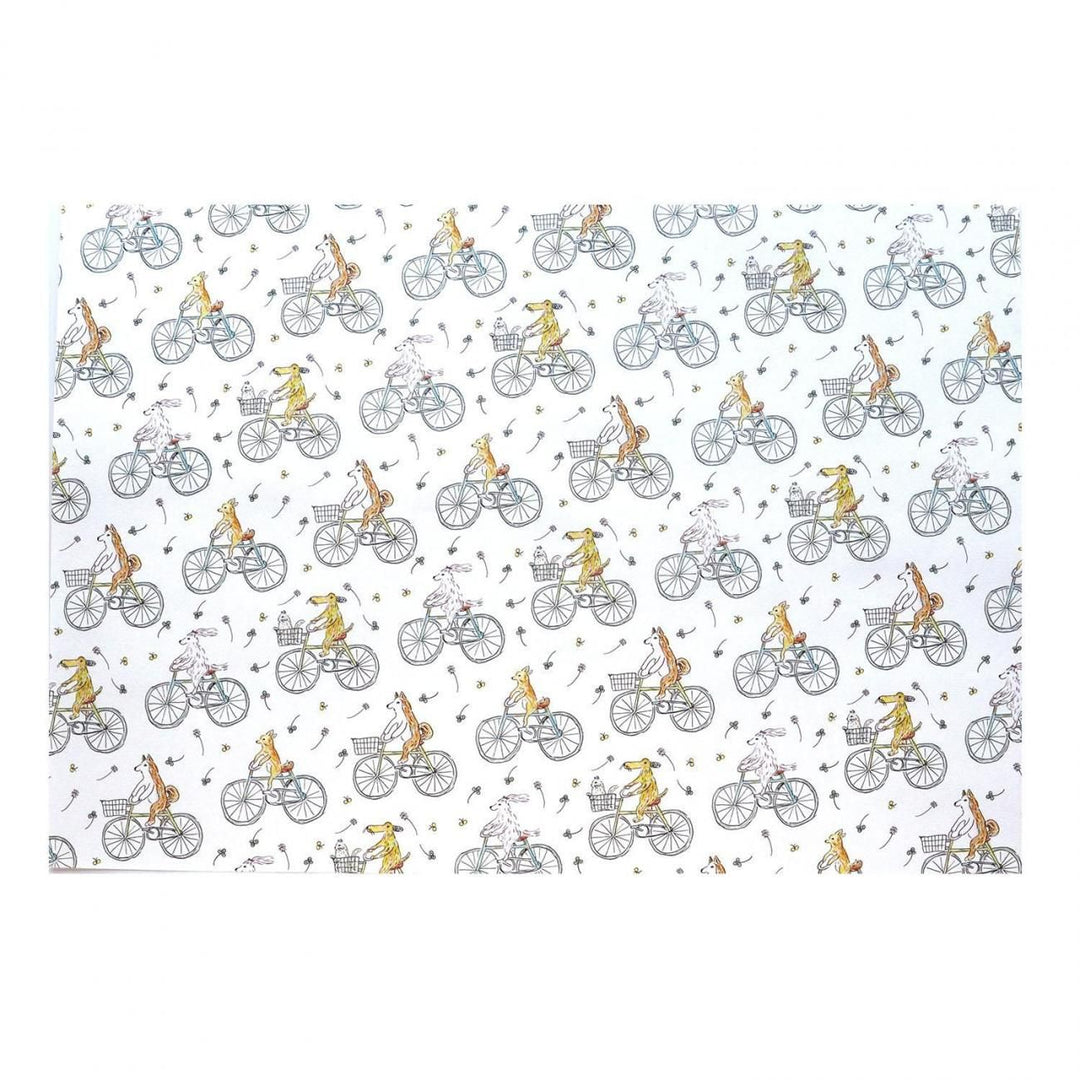 REGARO PAPIRO / Wrapping Paper -Cycling Dog /5 sheets