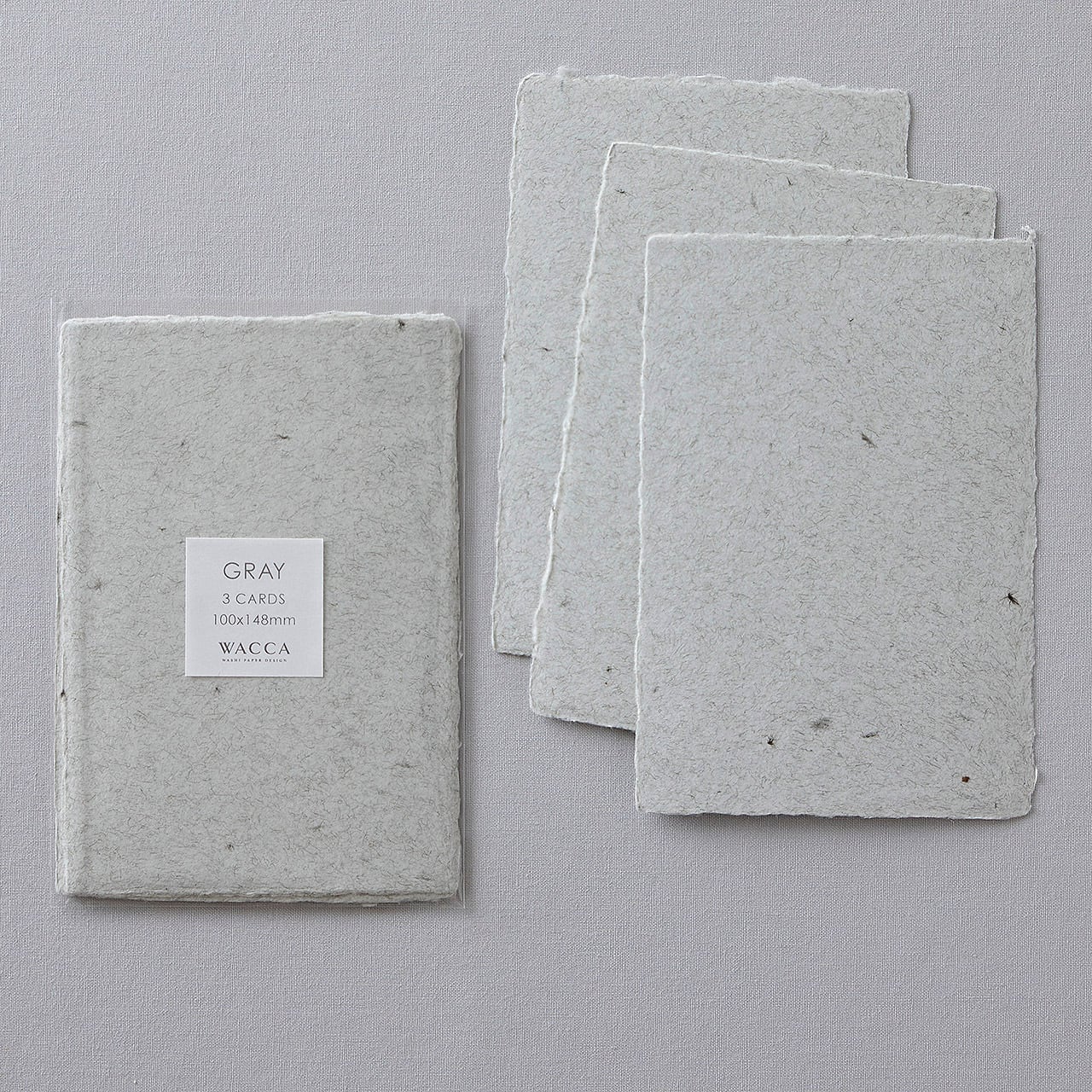 WACCA JAPAN / Deckle edged washi paper post card / Heather Gray PO15