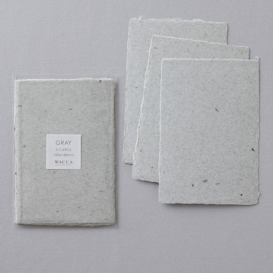 WACCA JAPAN / Deckle edged washi paper post card / Heather Gray PO15