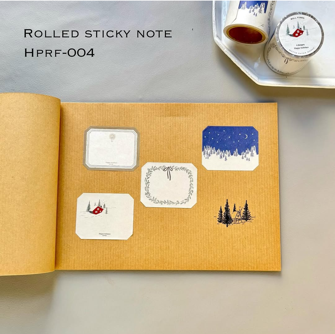 Hutte Paper Works / Rolled Sticky Note -Happy holidays HPR-004