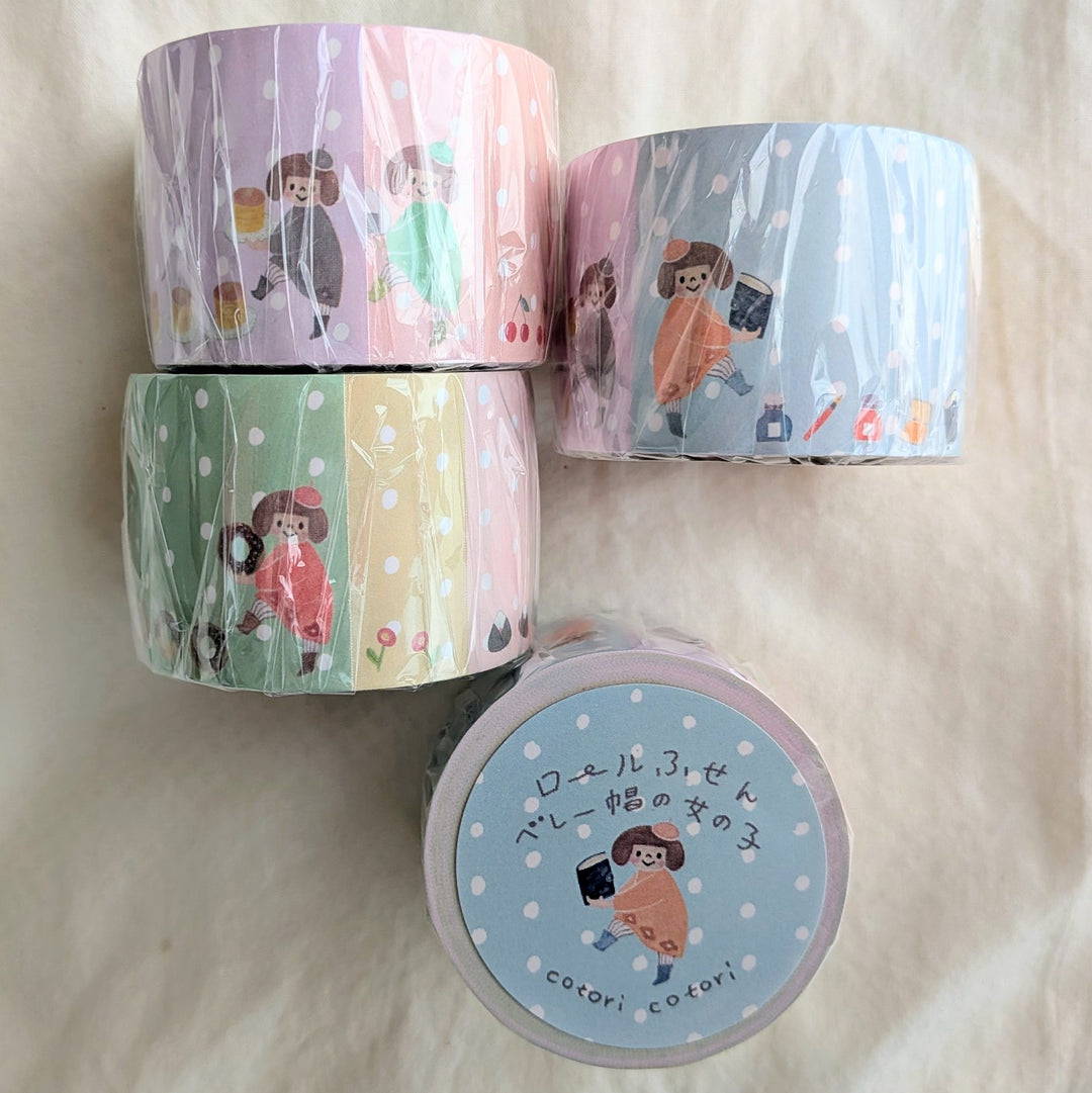 Cotori Cotori / Rolled Sticky Note -Girls wearing berets