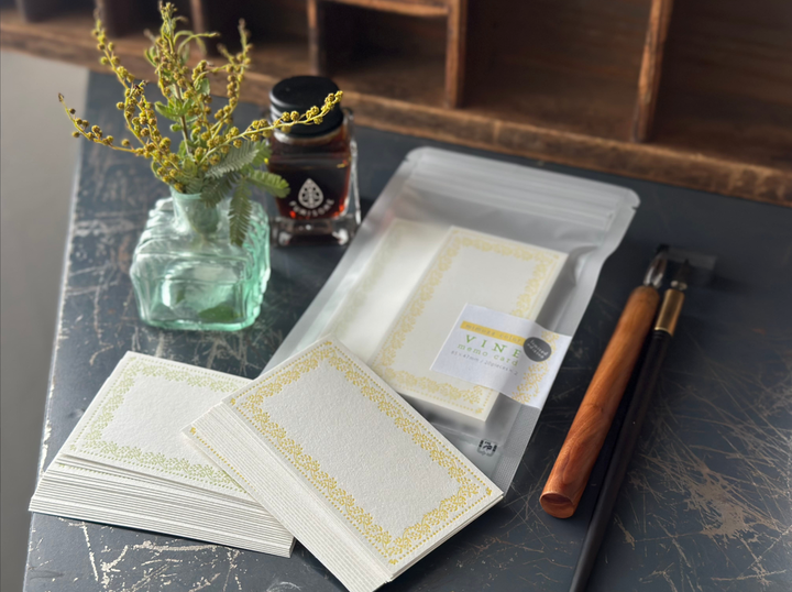 OEDA LETTERPRESS / Limited Edition Memo card 'VINE' Limited color -Mimosa color