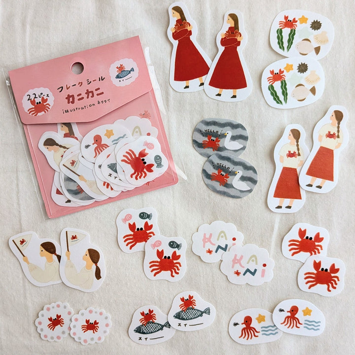 Necktie x Tegamisha / Flake Stickers -Crabs