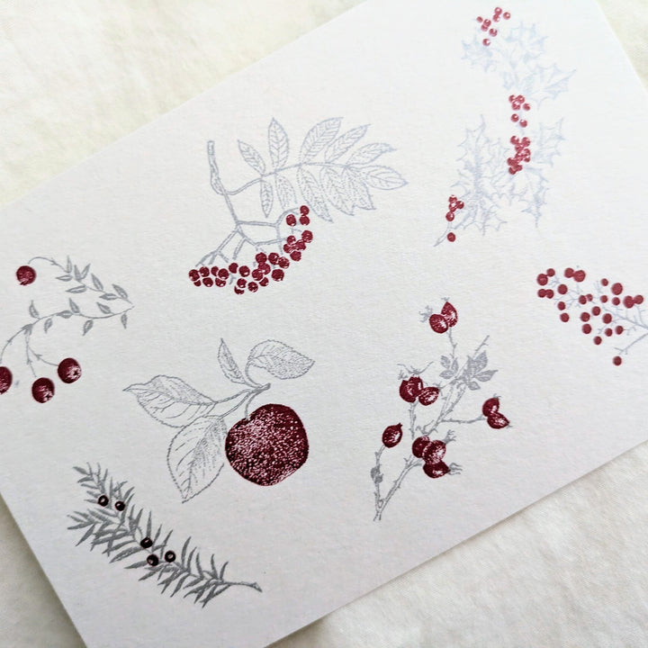 knoten letterpress / Post Card -Red Fruits