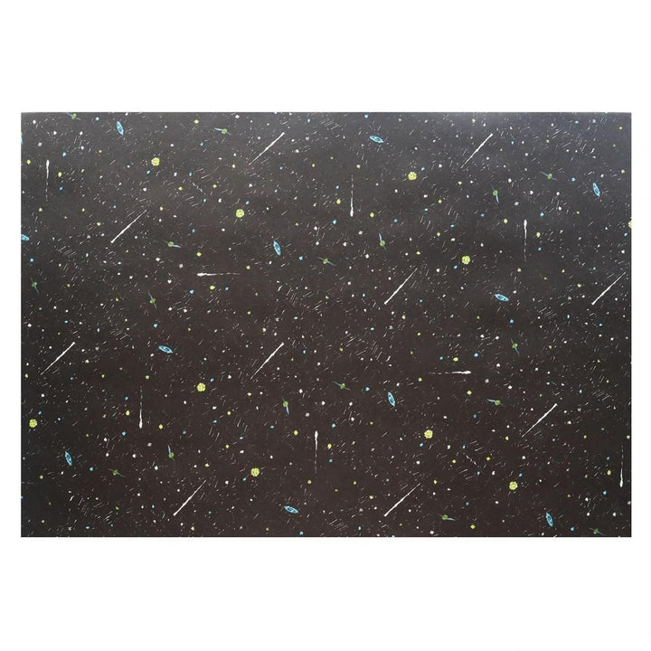 REGARO PAPIRO / Wrapping Paper -Universe Pattern Black /5 sheets
