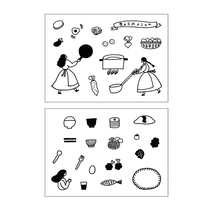 Necktie x mizushima / Freely combined stamp set -Everyday Meals