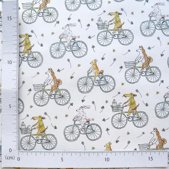 REGARO PAPIRO / Wrapping Paper -Cycling Dog /5 sheets