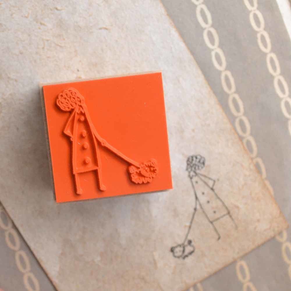 Rubber stamp -monokoto jin with her dog