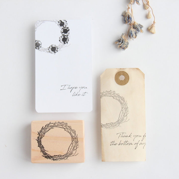 Rubber stamp -Wreath of tree branches
