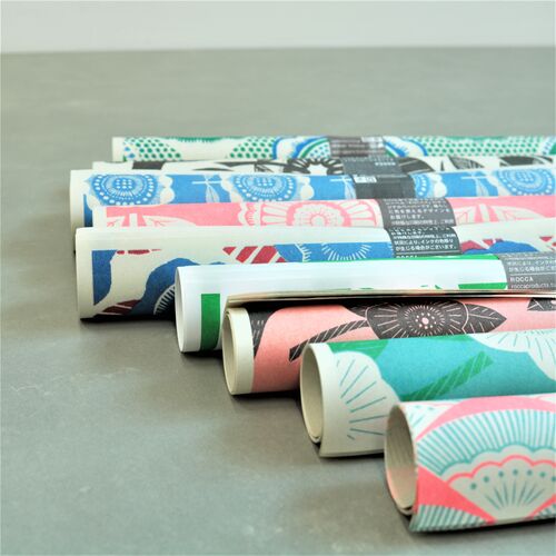 Wrapping paper -[ROCCA]BLACK BIRD and FLOWER