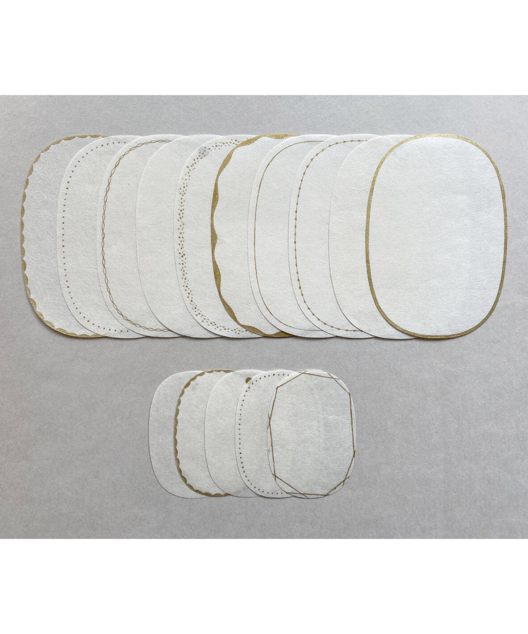 Letter Paper -Oval shaped Washi paper (10 Sheets + 5 Small Sheets)