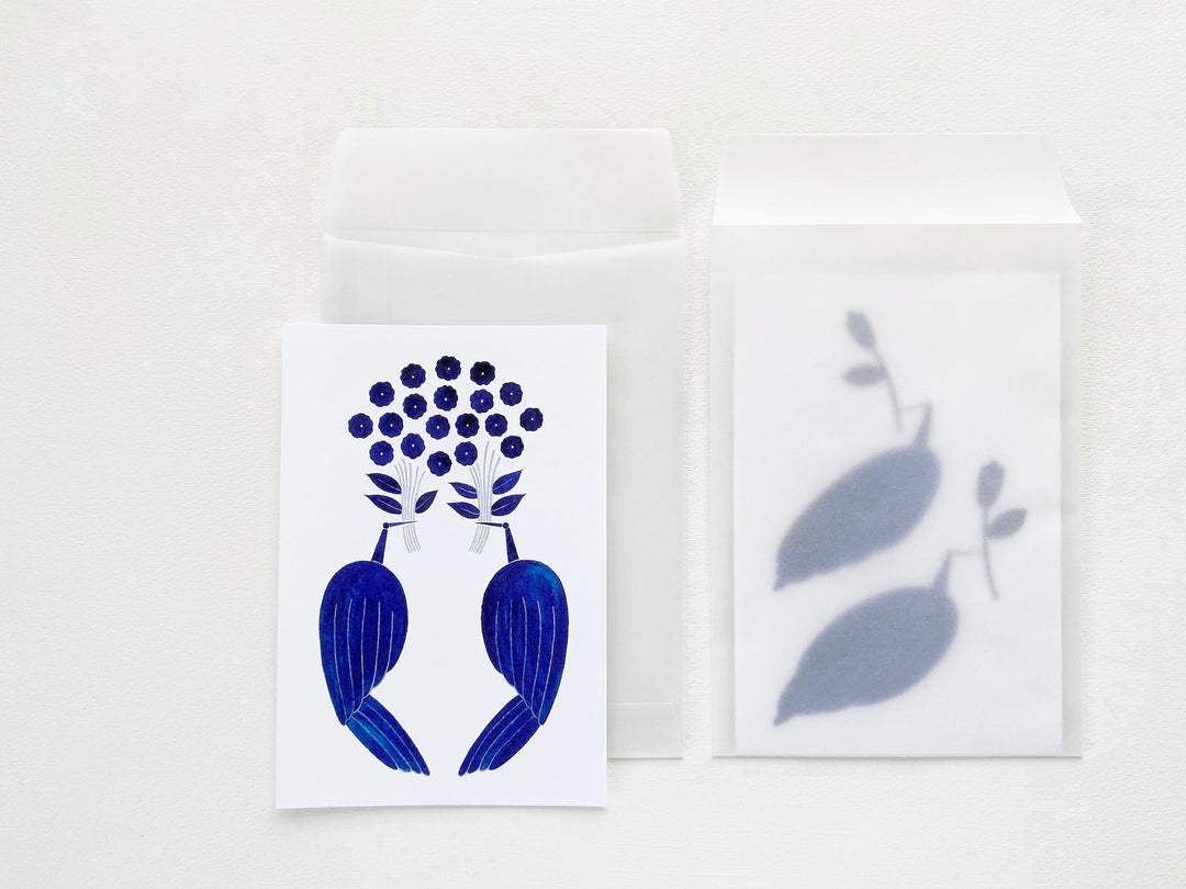 Letter Set -bird and flower in blue to_pa10