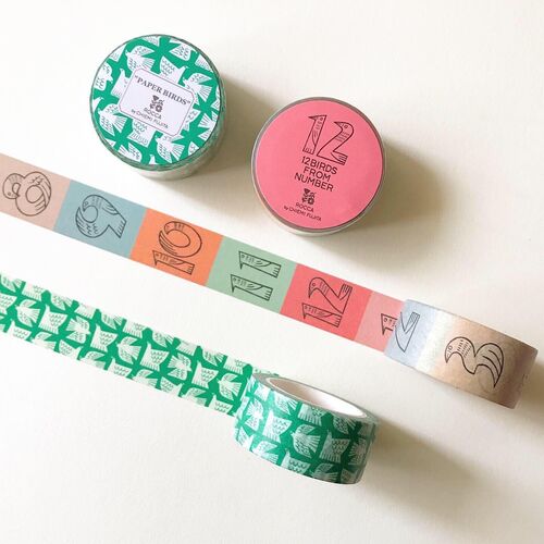 Rocca Washi Tape -12Birds From Number/Paper Birds