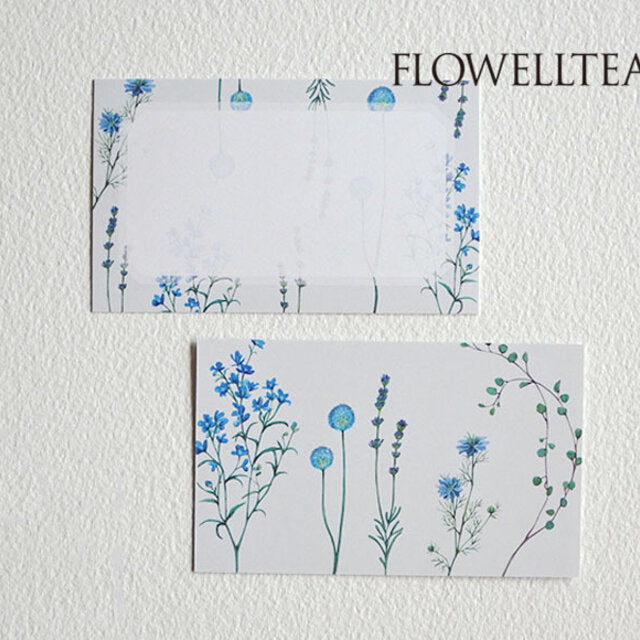 Message Cards -Message Cards -Blue flowers