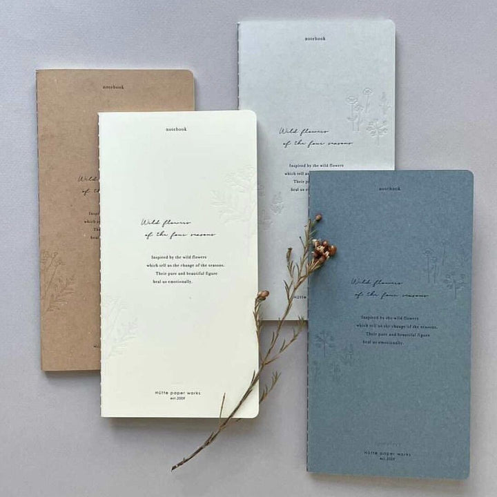 Letterpress Notebook -Blue (plain)