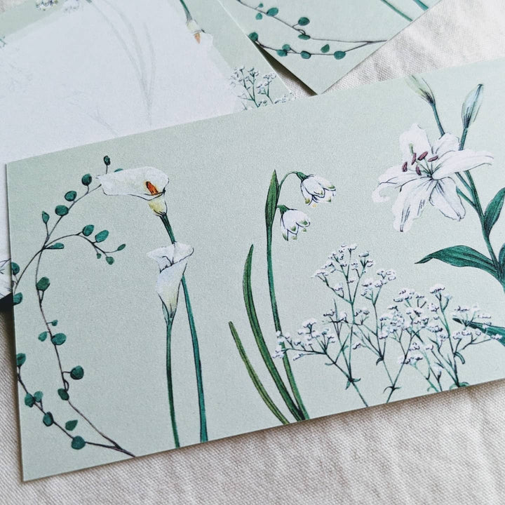 Message Cards -White Flowers
