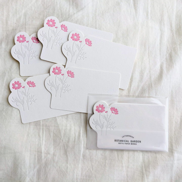 活版印刷のミニメッセージカード(コスモス)