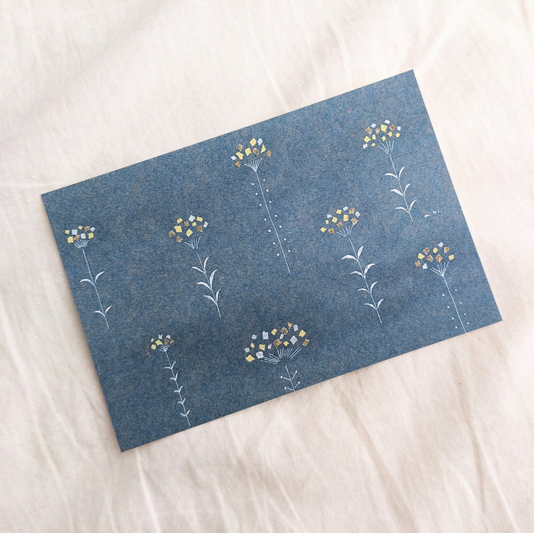 Post Card -Miki Tamura/Yellow flower pattern