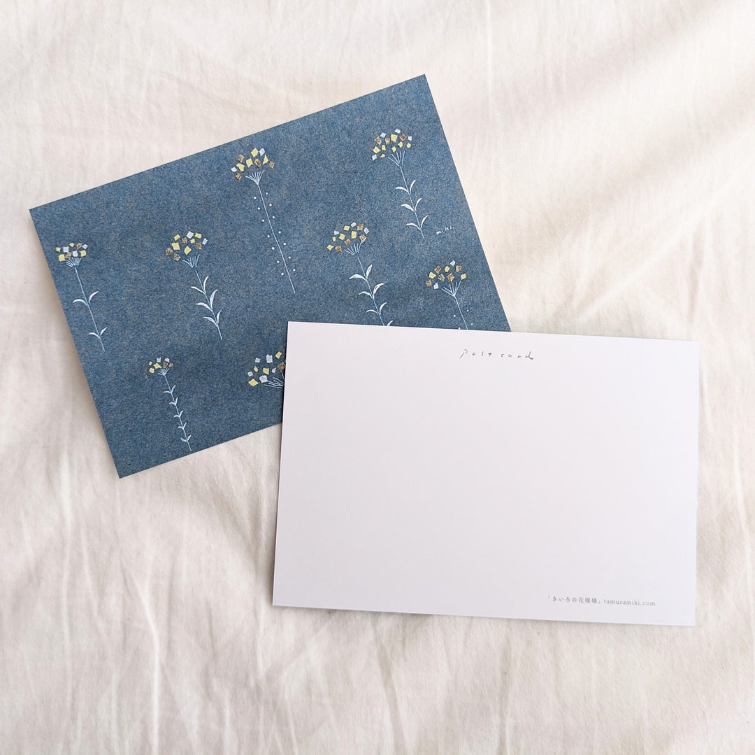 Post Card -Miki Tamura/Yellow flower pattern