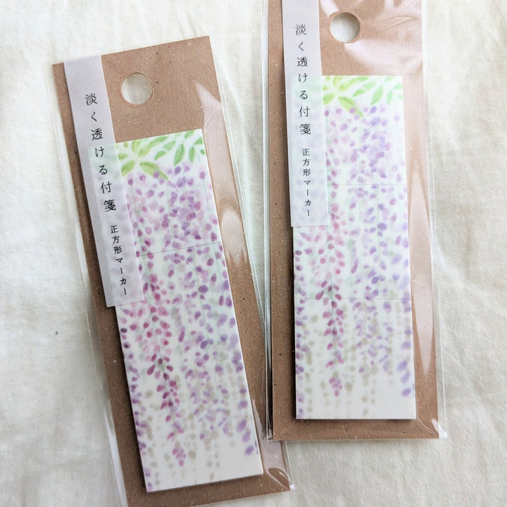 Pale transparent sticky note marker -Wisteria flower KAWAM101