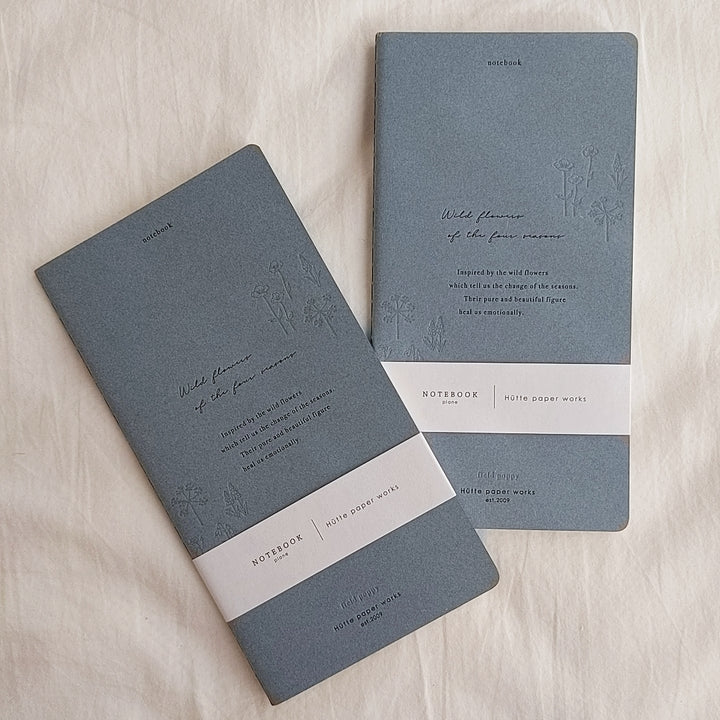 Letterpress Notebook -Blue (plain)