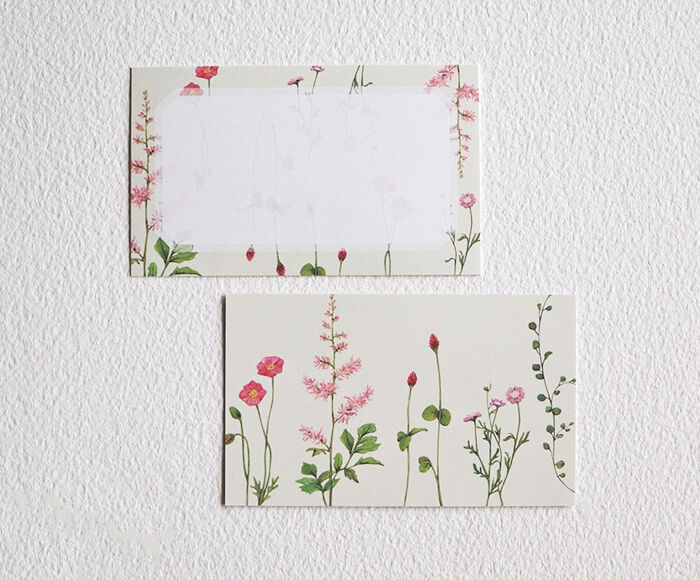 Message Card Box -Three colored flowers