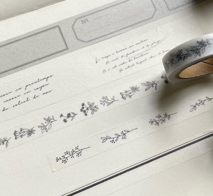 Washi tape -Small flowers ruled lines/PMT-089