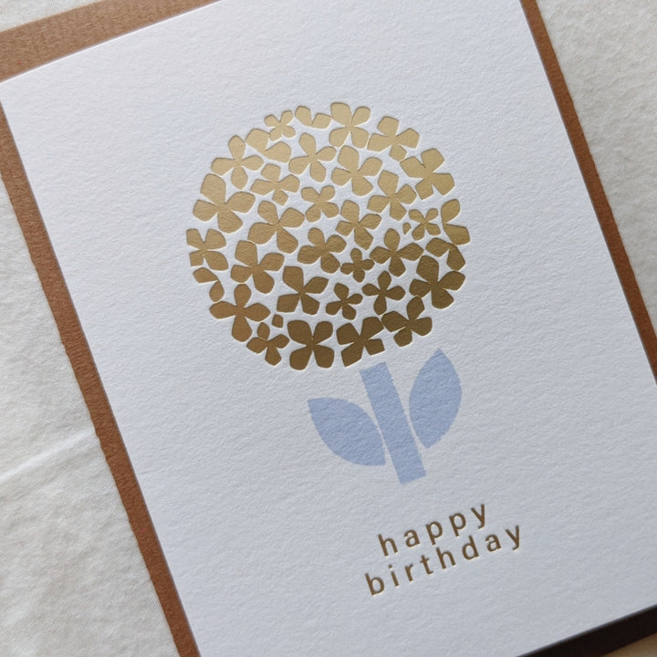 Birthday Card -flower(gold)